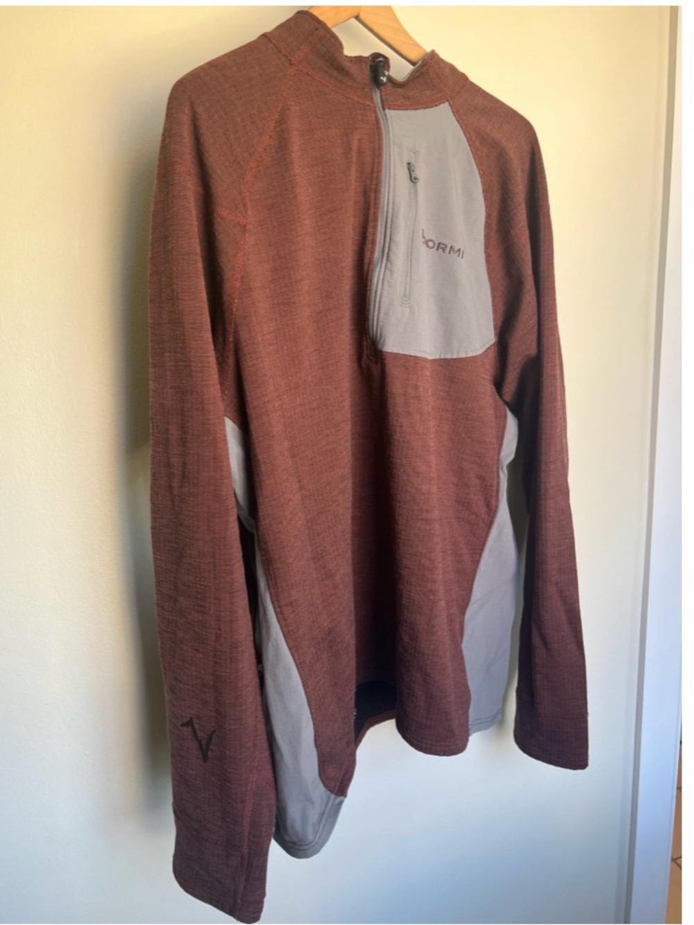 VOORMI Made in USA Men's Access NXT 1/4 Zip Pullover in Rust and Light Gray XXL